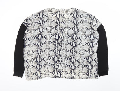 Stella Morgan Womens Black Snake Print Pullover Jumper Size 16