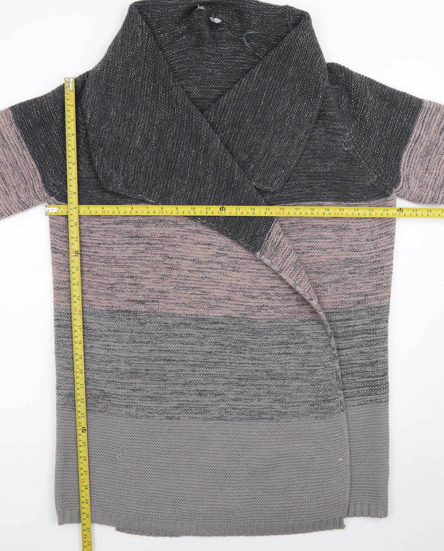 Next Women’s Grey XL Chunky Knit Open Cardigan Winter Jumper