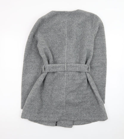River Island Women’s Grey Belted Knit Coatigan Size 12