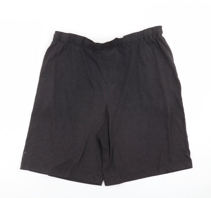 Slazenger Men's Black 2XL Sweat Shorts with Logo and Pockets