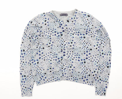 Marks and Spencer Women Blue Star Print Button-Up Cardigan Size 18
