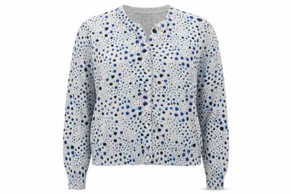 Marks & Spencer Women Blue Star Print Button-Up Cardigan Size 18