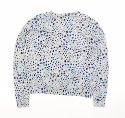 Marks and Spencer Women Blue Star Print Button-Up Cardigan Size 18