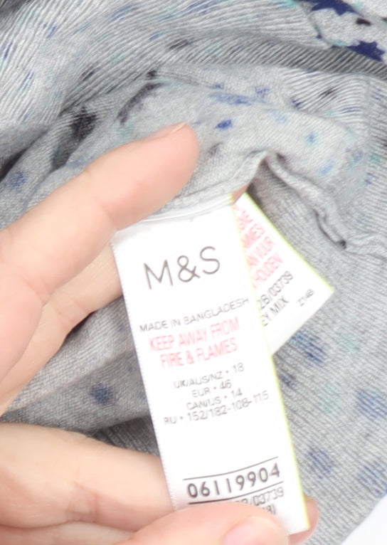 Marks and Spencer Women Blue Star Print Button-Up Cardigan Size 18