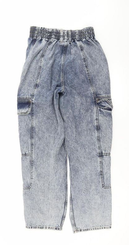 BDG Urban Outfitters Women's Blue Acid Wash Cargo Jeans W27 L30