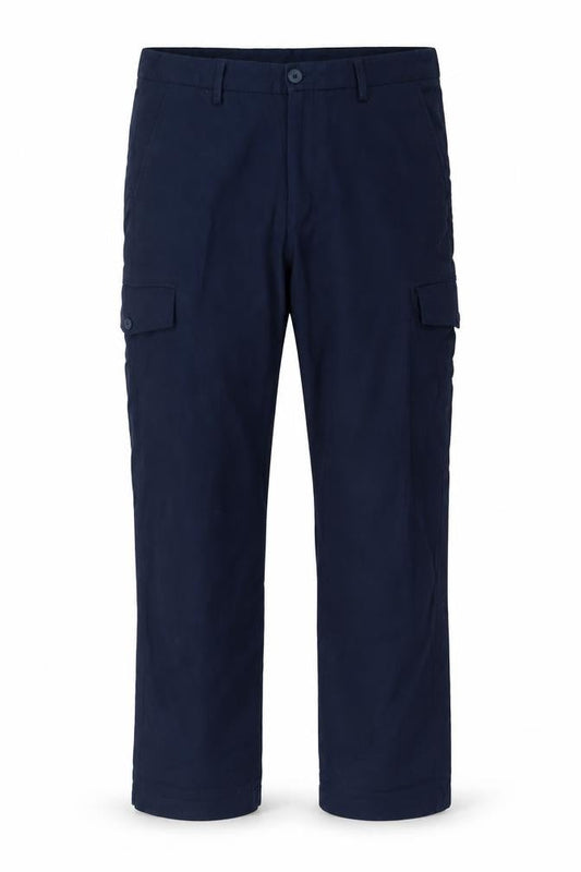 Zara Men Blue Cargo Trousers Size M 31in Regular Cotton Workwear