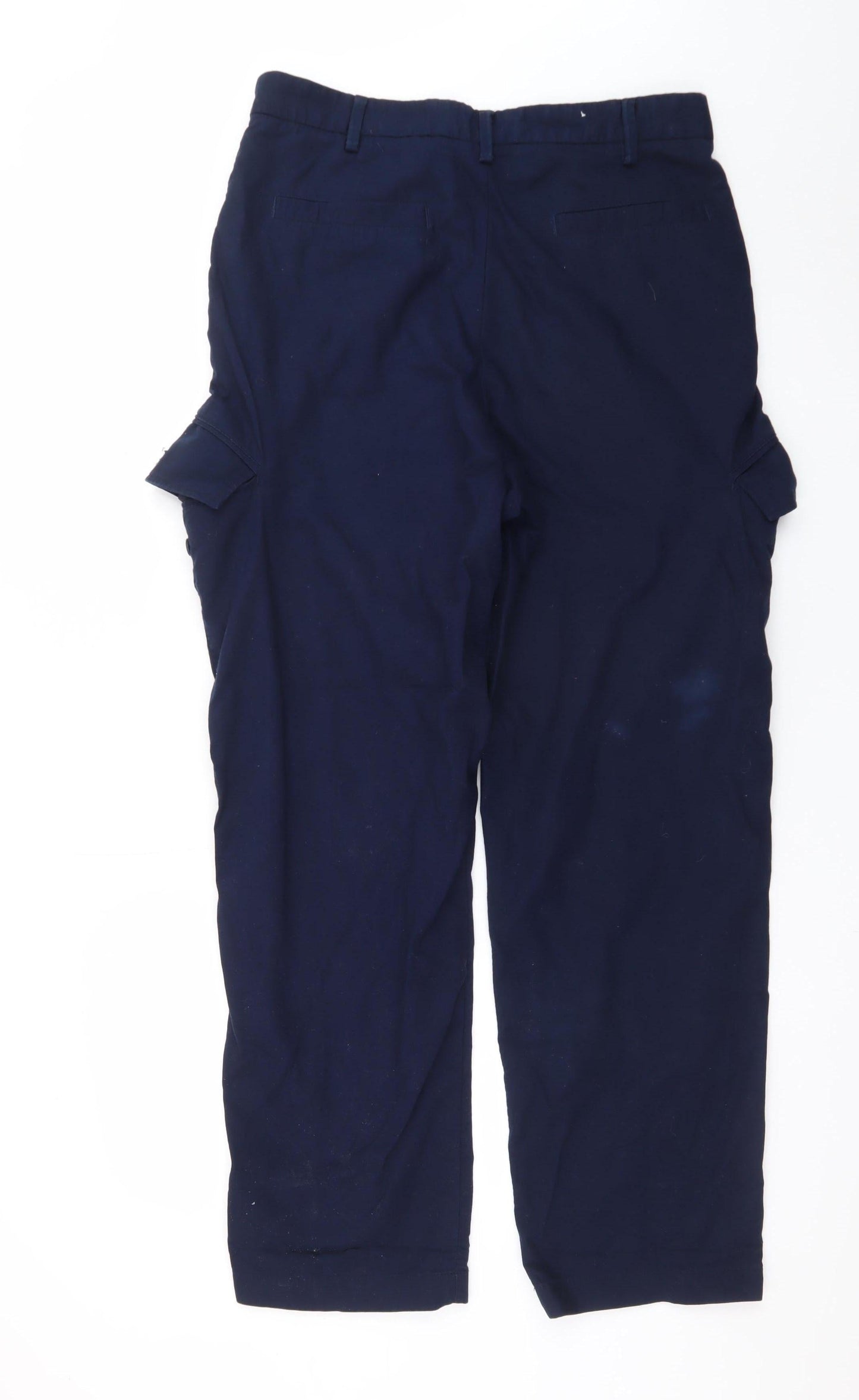 Zara Men Blue Cargo Trousers Size M 31in Regular Cotton Workwear