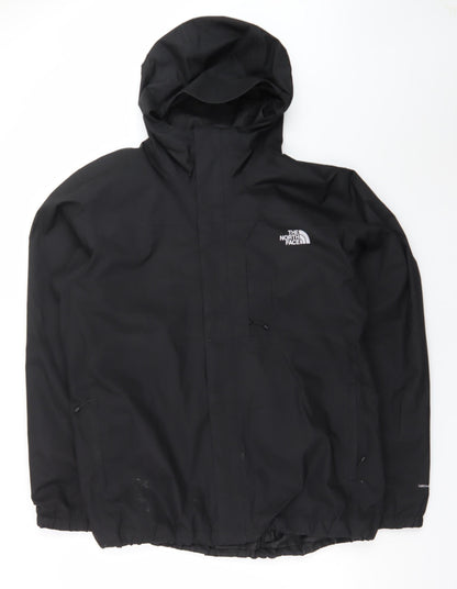 The North Face Men's Black XL Waterproof Hooded Rain Jacket