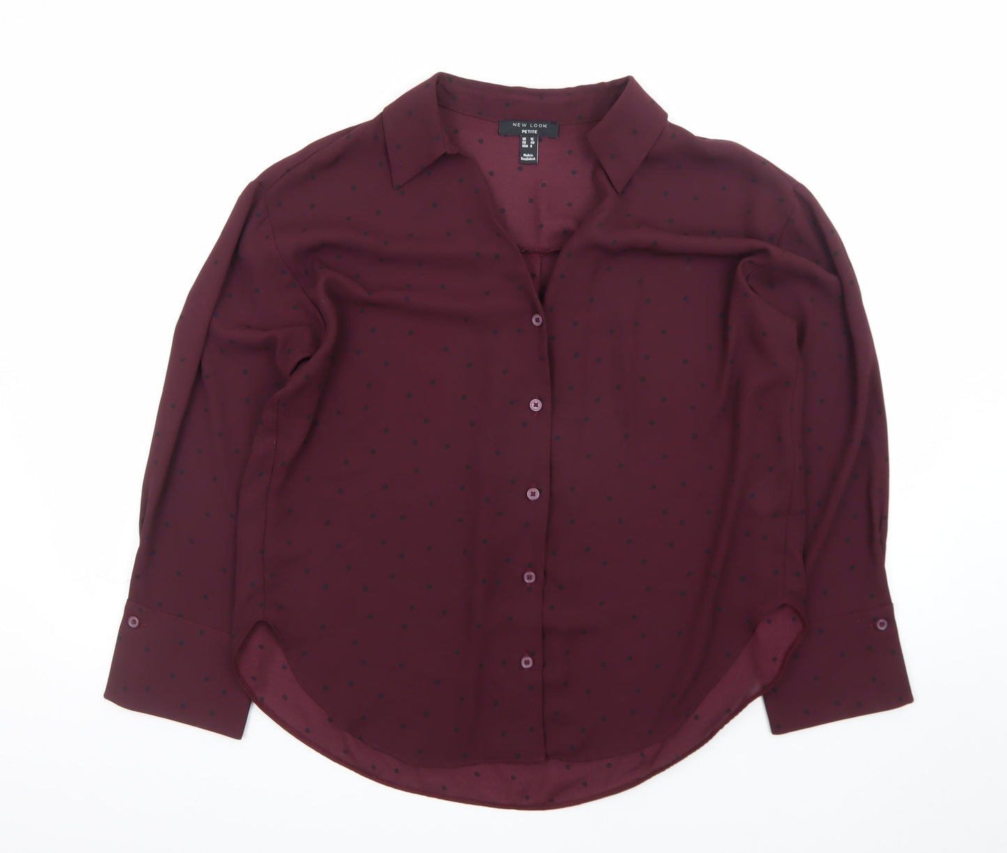 New Look Women’s Red Polka Dot Petite Blouse UK 12 Size