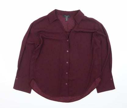 New Look Women’s Red Polka Dot Petite Blouse UK 12 Size