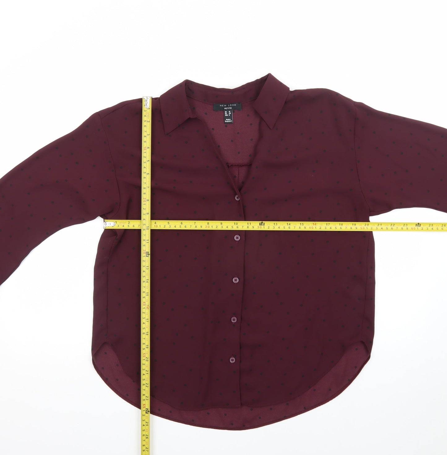 New Look Women’s Red Polka Dot Petite Blouse UK 12 Size