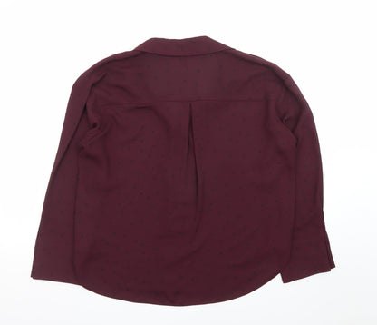 New Look Women’s Red Polka Dot Petite Blouse UK 12 Size