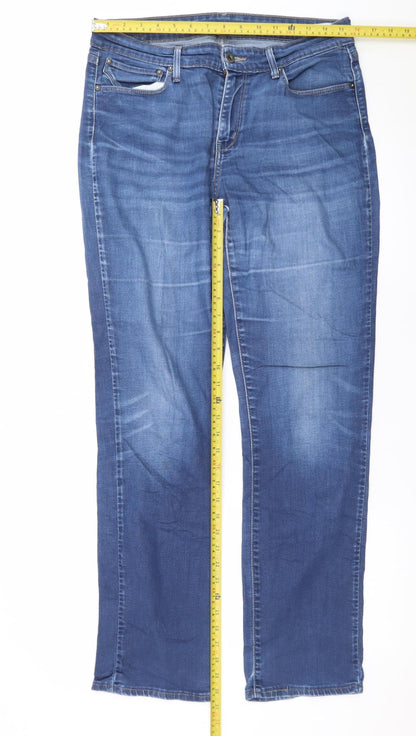 Levi's Women's Blue Straight Leg Denim Jeans Size 14 Regular