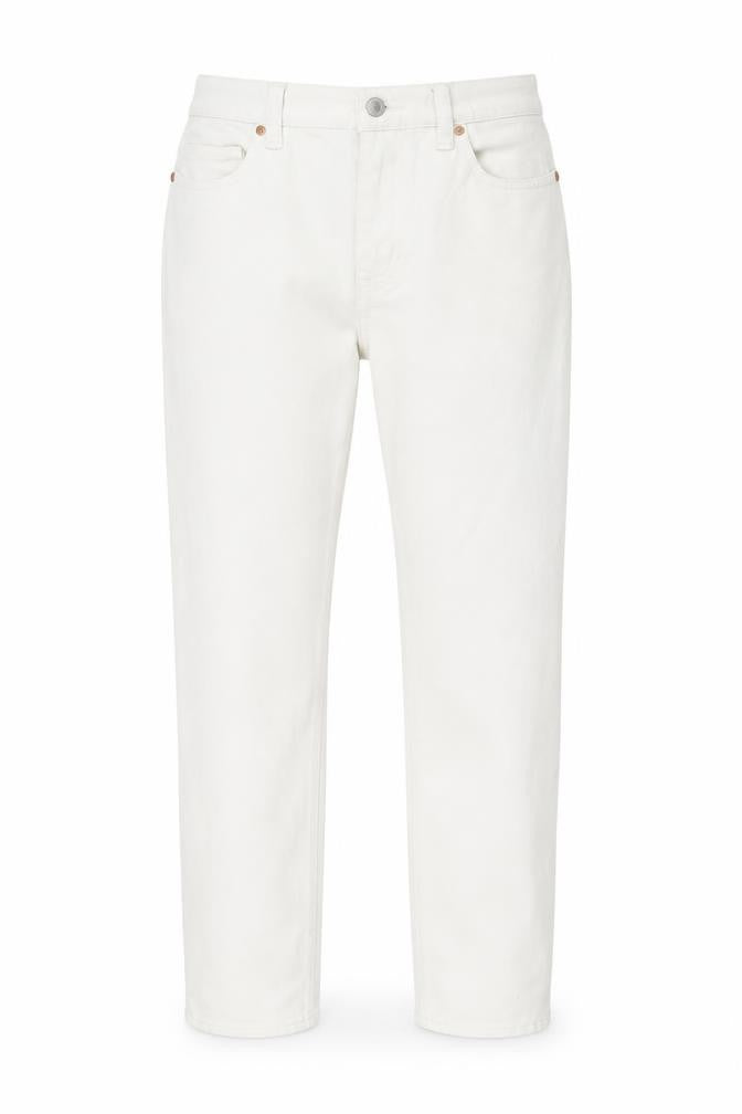 Lands' End Women's White Straight Leg Stretch Jeans Size 8