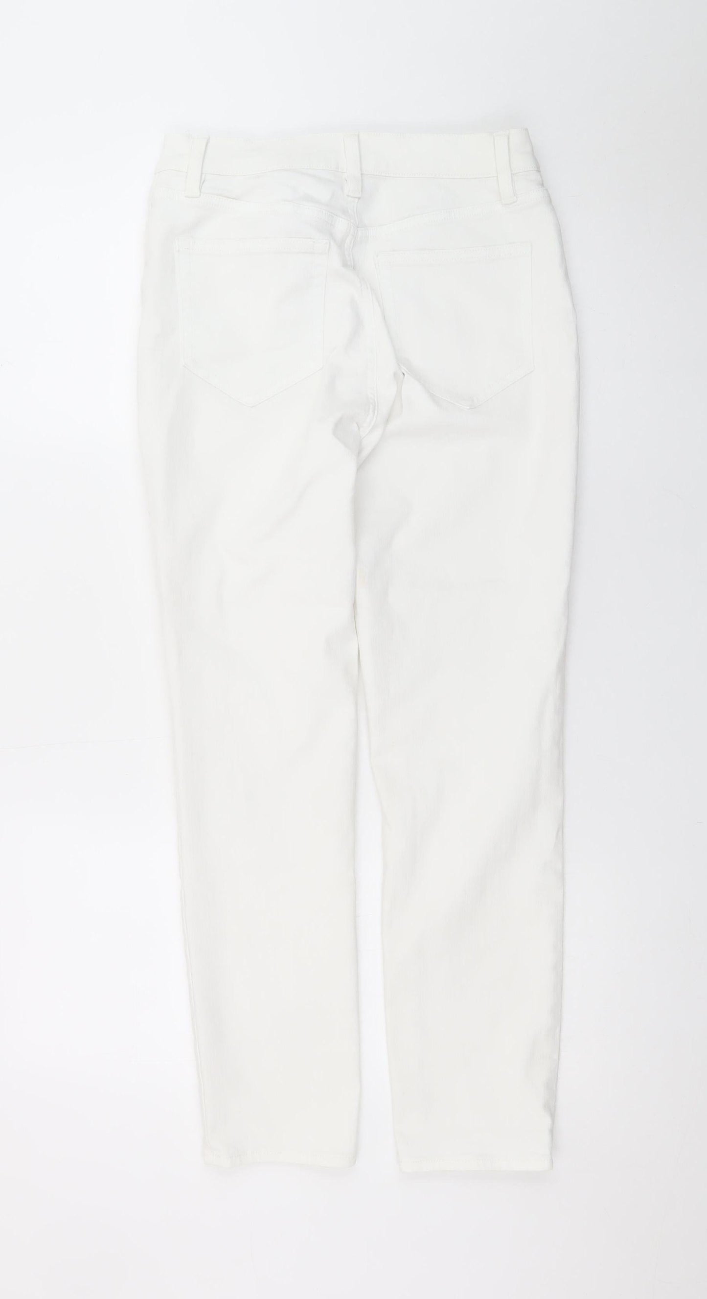 Lands' End Women's White Straight Leg Stretch Jeans Size 8