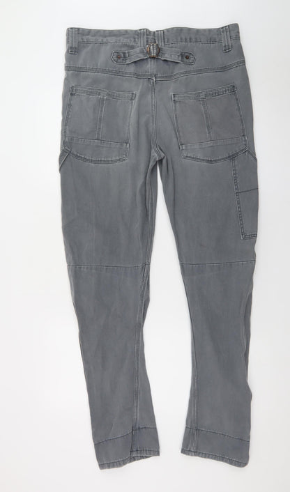 River Island Men’s Grey Straight Jeans 32W 32L Denim Cargo Style