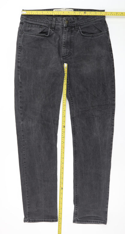 Burton Menswear Men's Grey Slim Fit Straight Jeans 32R