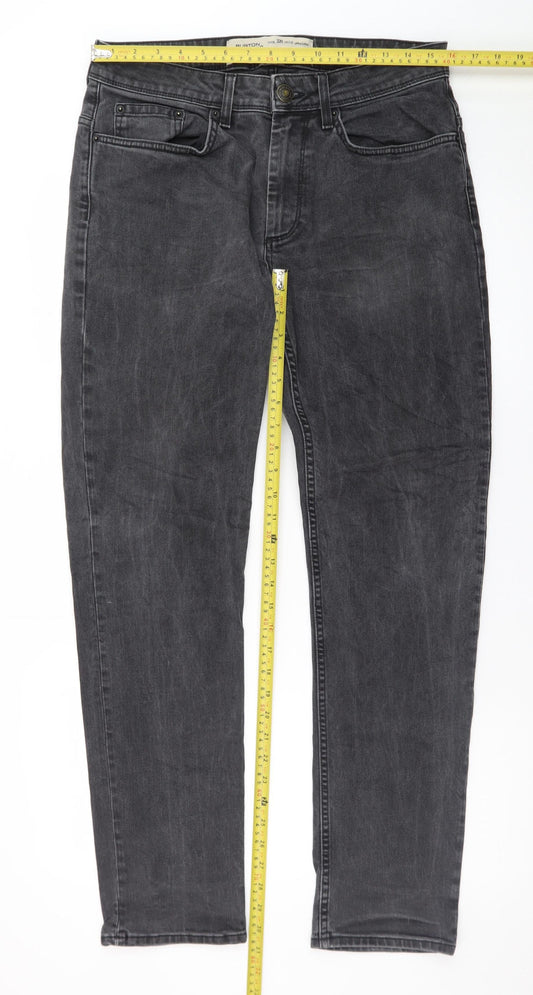 Burton Menswear Men's Grey Slim Fit Straight Jeans 32R