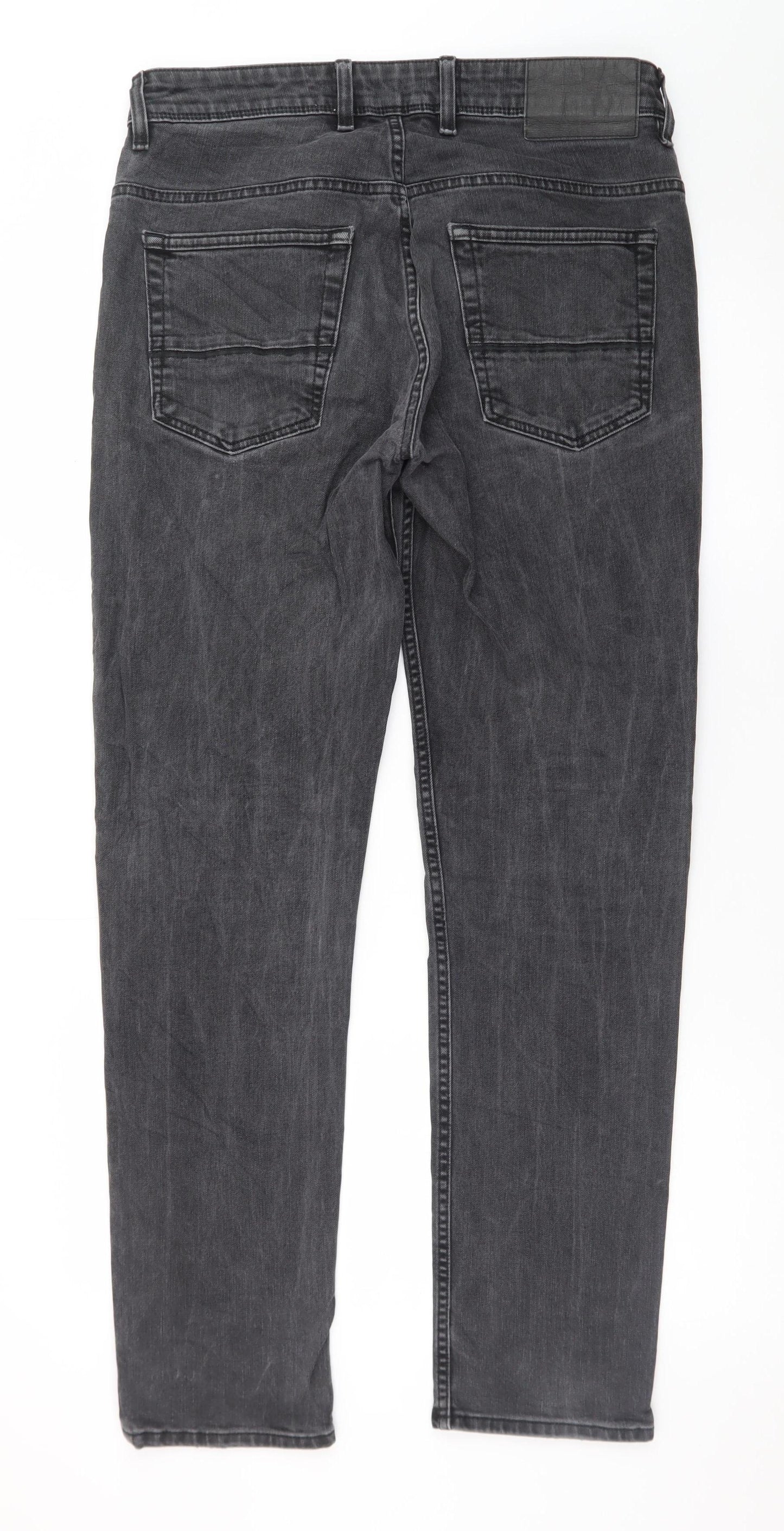 Burton Menswear Men's Grey Slim Fit Straight Jeans 32R