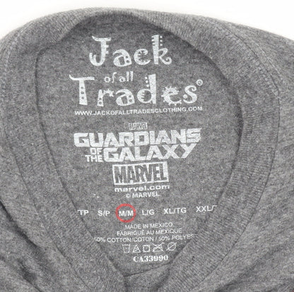 Jack of All Trades Men's Grey Guardians of the Galaxy Rocket T-Shirt M