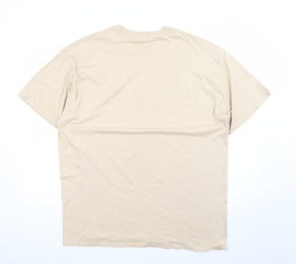 BoohooMAN Men's Beige Monaco Limited Edition Cotton T-Shirt M