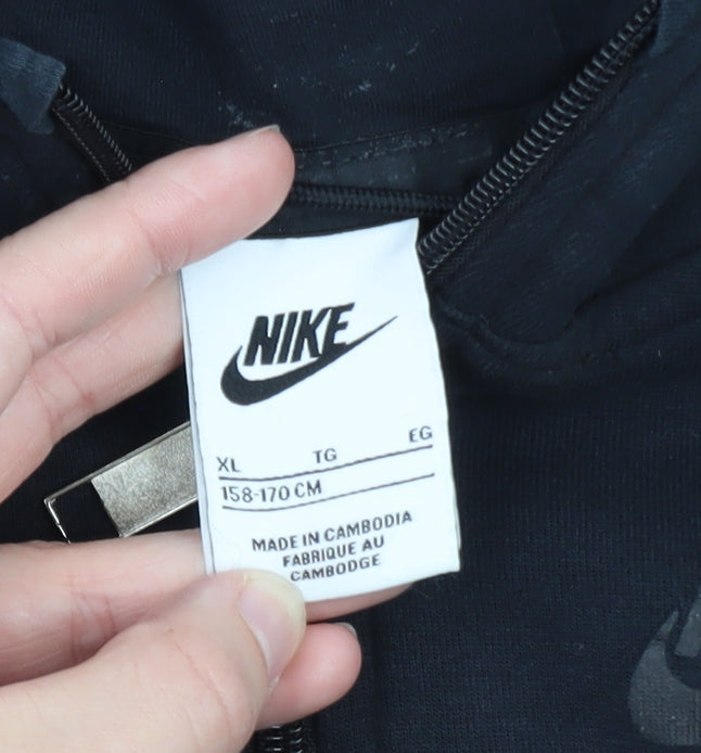 Nike Men's Black XL Full Zip Hoodie Fleece Sportswear