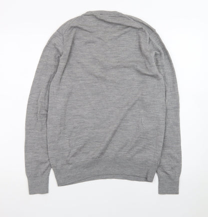 Uniqlo Men's Grey Wool Crew Neck Pullover Jumper Size M