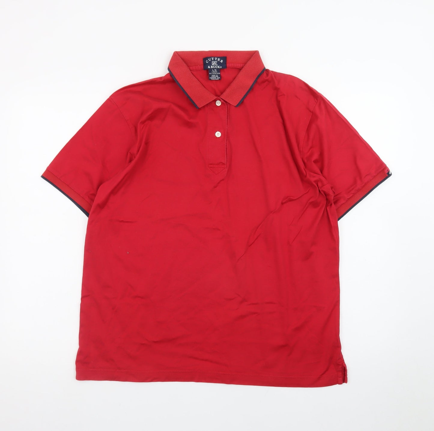 Cutter & Buck Red Cotton Men's L Polo Shirt Classic Fit
