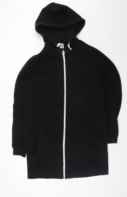 ASOS Women's Black Full Zip Hoodie Size M 100% Cotton Casual
