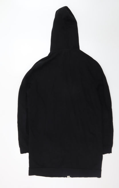 ASOS Women's Black Full Zip Hoodie Size M 100% Cotton Casual