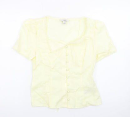 Marks and Spencer Women’s Yellow Cotton Short Sleeve Blouse Size 10