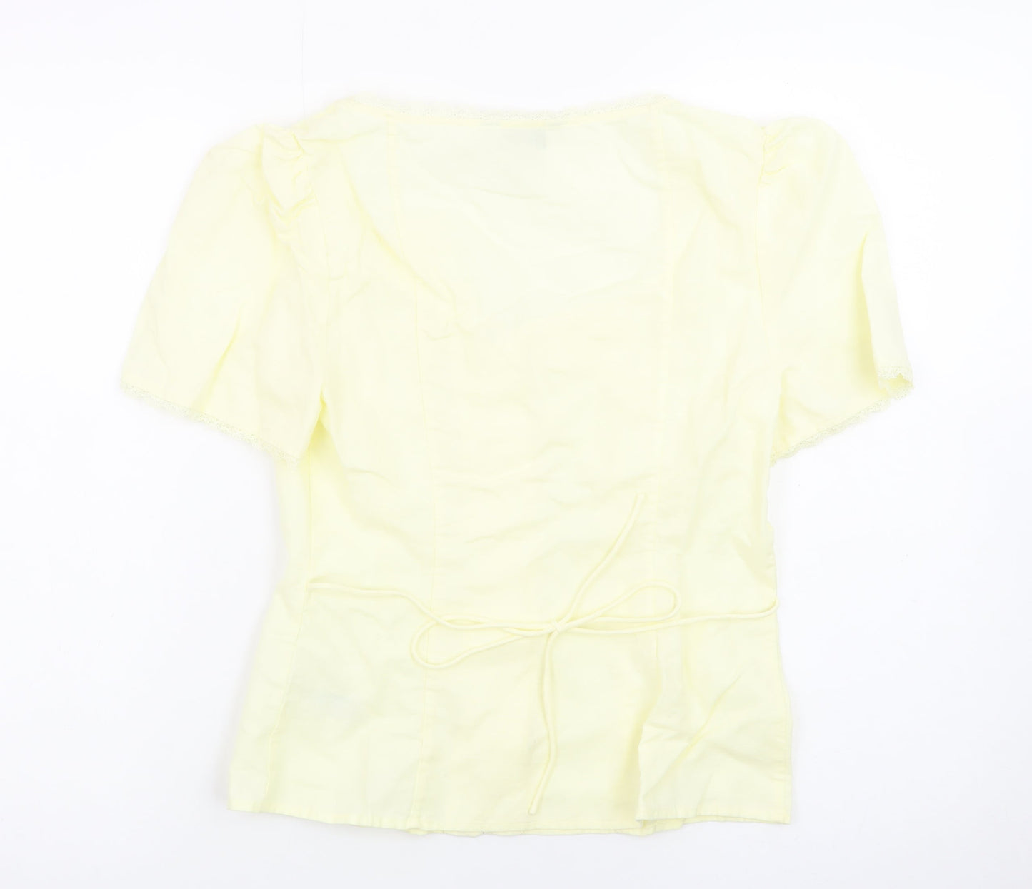 Marks and Spencer Women’s Yellow Cotton Short Sleeve Blouse Size 10