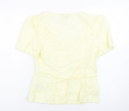 Marks and Spencer Women’s Yellow Cotton Short Sleeve Blouse Size 10