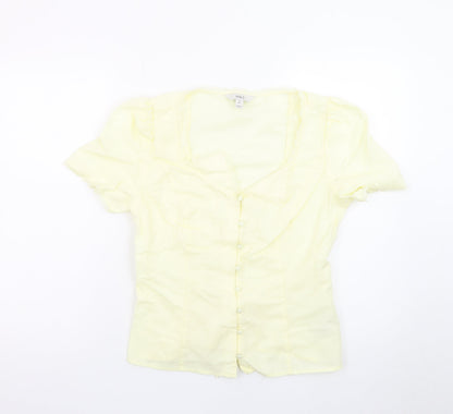 Marks and Spencer Womens Yellow Short Sleeve Blouse Size 12