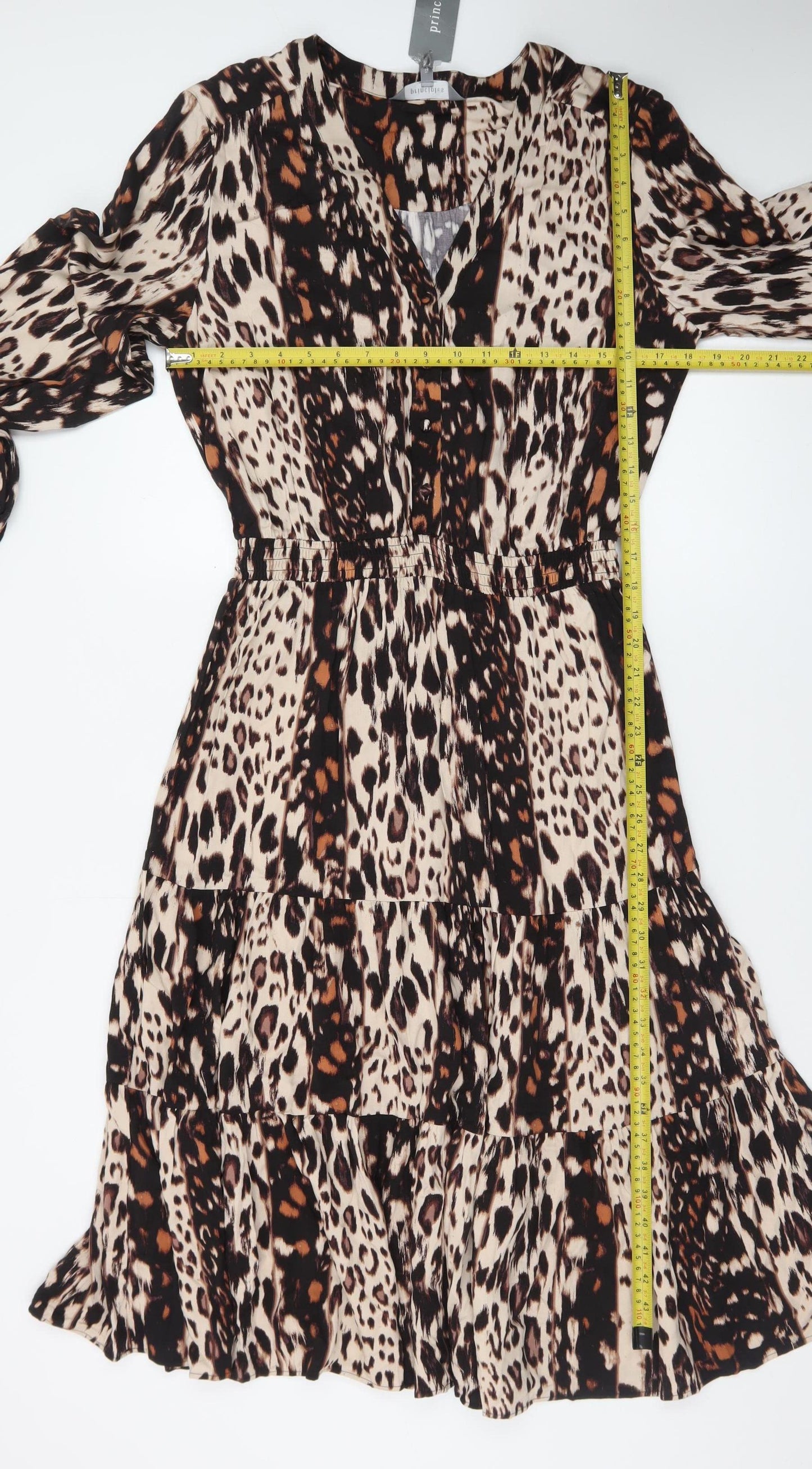 Principles Women's Multicoloured Animal Print A-Line Knee Length Dress Size 12