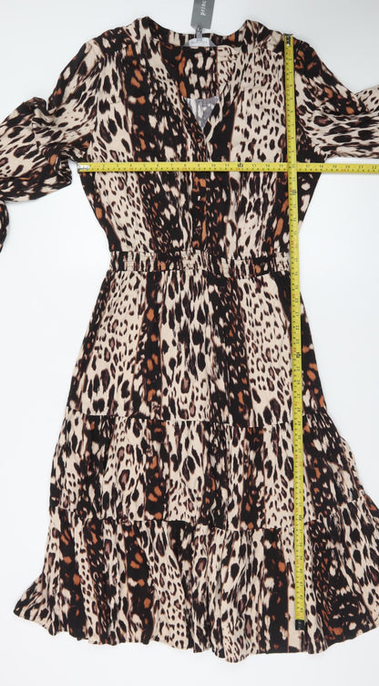 Principles Women's Multicoloured Animal Print A-Line Knee Length Dress Size 12