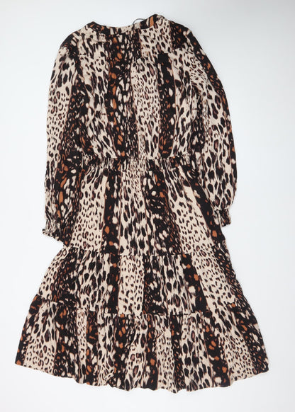 Principles Women's Multicoloured Animal Print A-Line Knee Length Dress Size 12