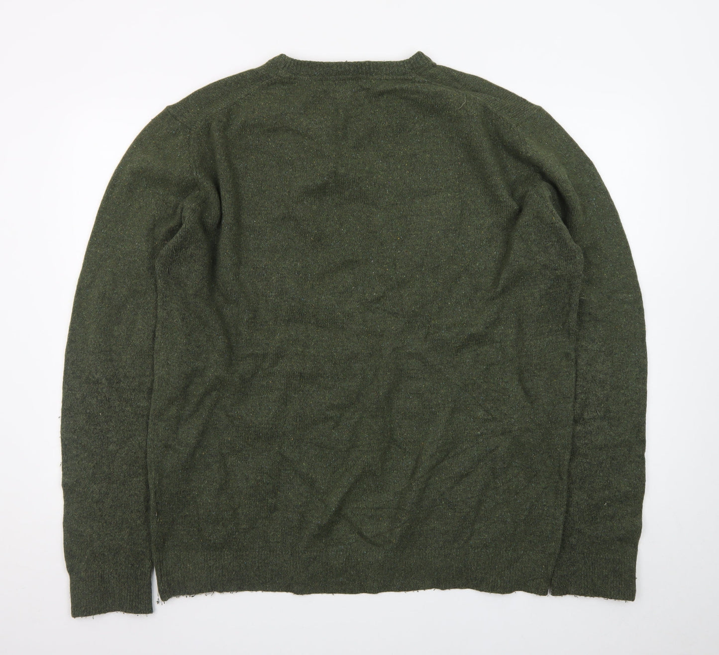 Barbour Men’s Green 2XL Wool Crew Neck Pullover Jumper