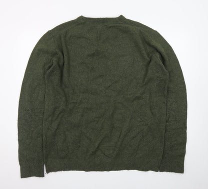 Barbour Men’s Green 2XL Wool Crew Neck Pullover Jumper