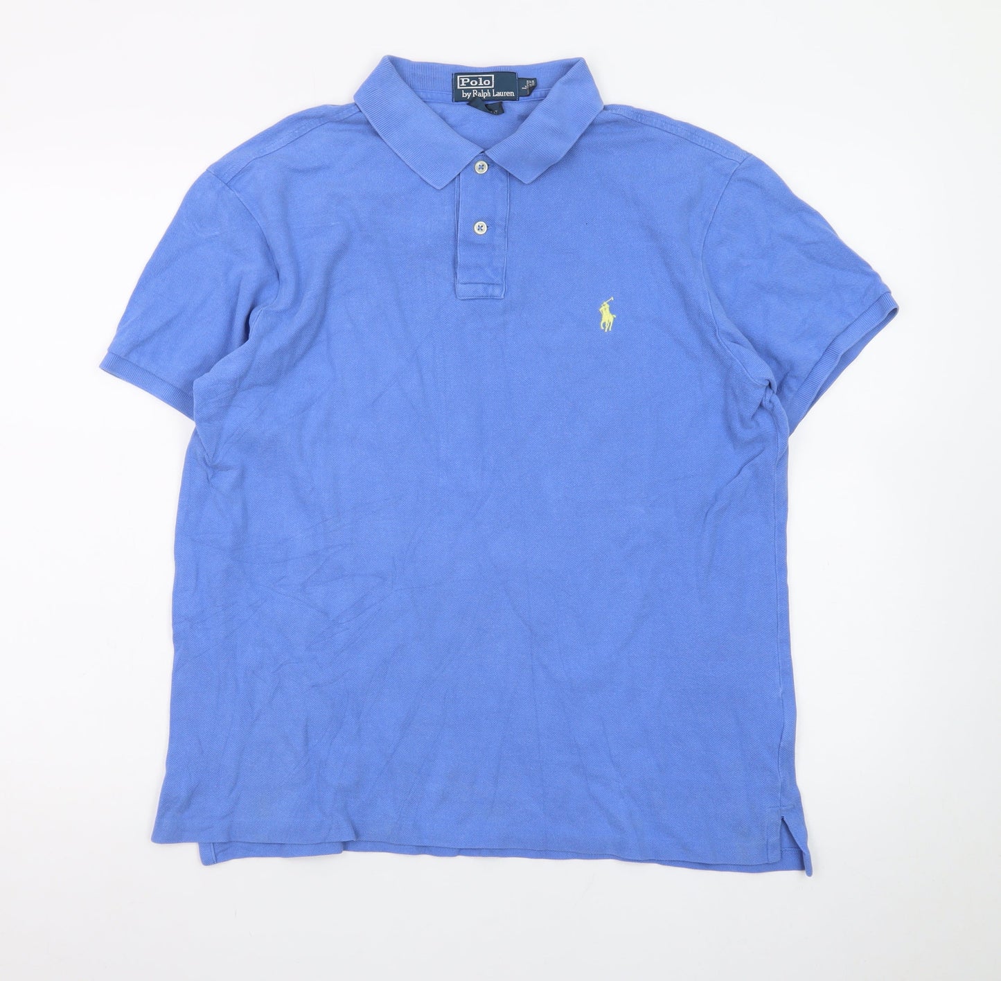 Ralph Lauren Men's Blue Slim Fit Cotton Polo Shirt L