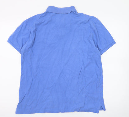 Ralph Lauren Men's Blue Slim Fit Cotton Polo Shirt L