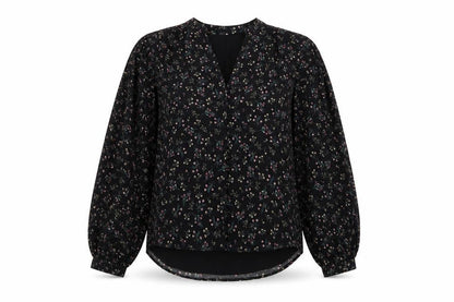 Apricot Womens Black Floral Long Sleeve Tunic Blouse Size 8