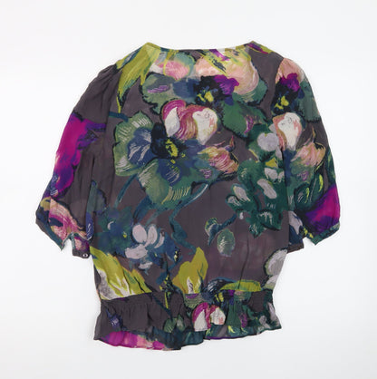 Ted Baker Women’s Multicoloured Silk Floral Wrap Blouse M