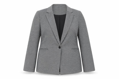Oasis Women Grey Houndstooth Blazer Size 14 Classic Work Jacket