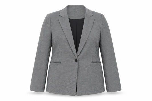 Oasis Women Grey Houndstooth Blazer Size 14 Classic Work Jacket