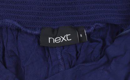 Next Women’s Blue Culotte Shorts Size 8 Lightweight Viscose