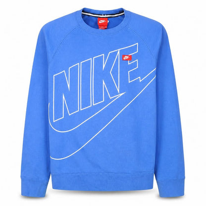 Nike Mens Blue Crew Neck Pullover Sweatshirt Size S Graphic Logo