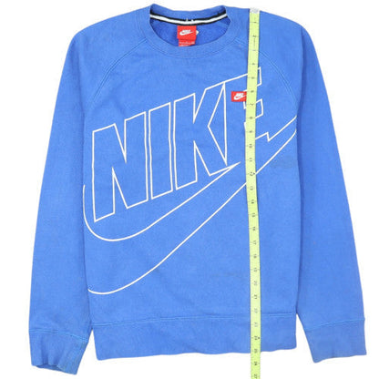 Nike Mens Blue Crew Neck Pullover Sweatshirt Size S Graphic Logo