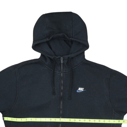 Nike Men Black Full Zip Hoodie Fleece Logo M Excellent Condition