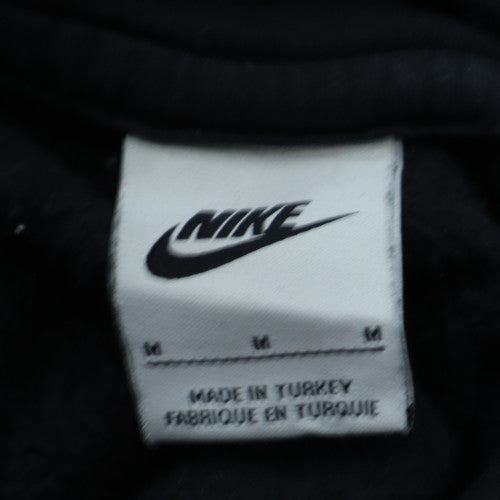 Nike Men Black Full Zip Hoodie Fleece Logo M Excellent Condition
